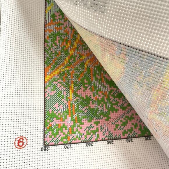 Fishing Boy Stamped Cross Stitch Kit Country River Overalls Joy Sunday 29.5 x 34 - Picture 5 of 5